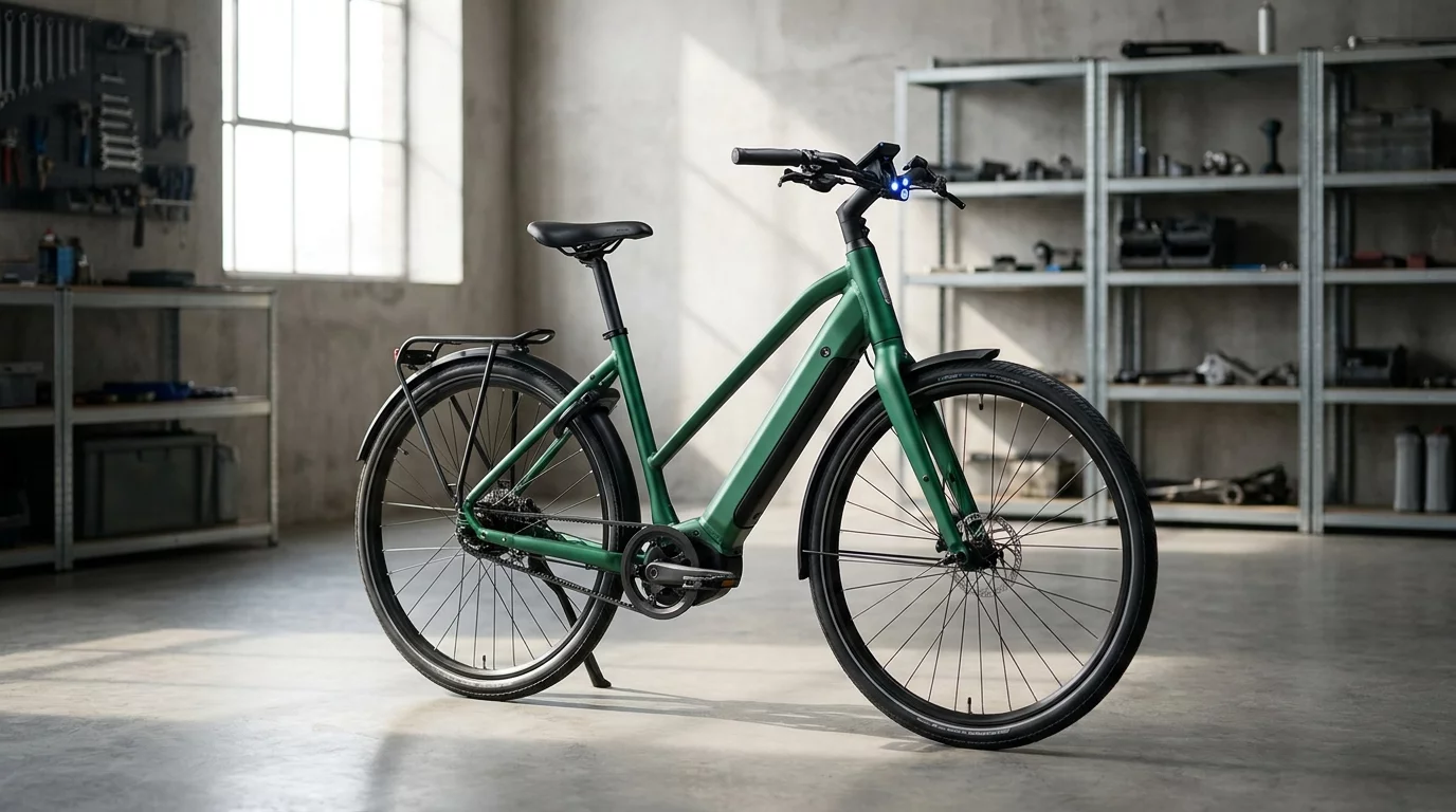 Velo electrique de ville avec batterie integree au cadre